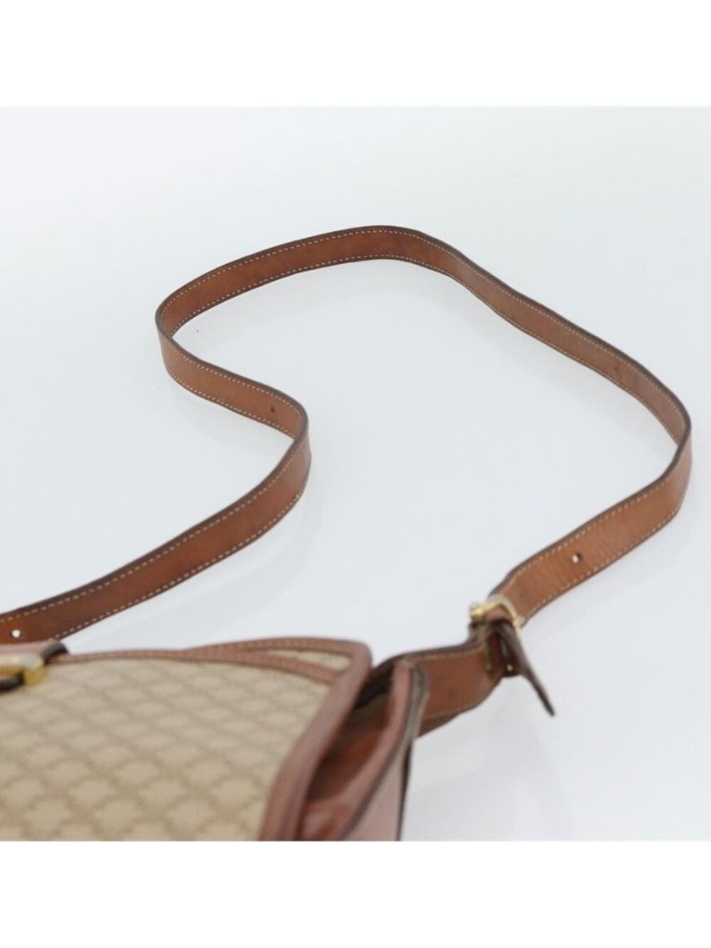 Authentic CELINE Macadam Canvas Shoulder Bag PVC Beige Gold - Picture 3 of 16